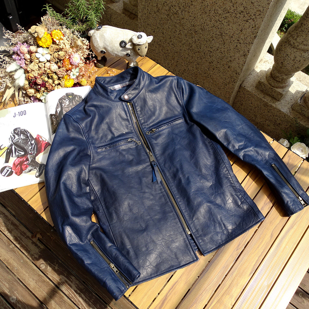 Indigo Leather Jacket