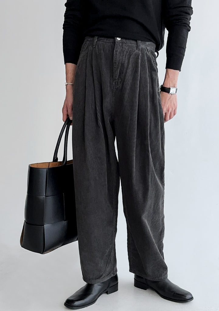 Double-Pleated Business Trousers