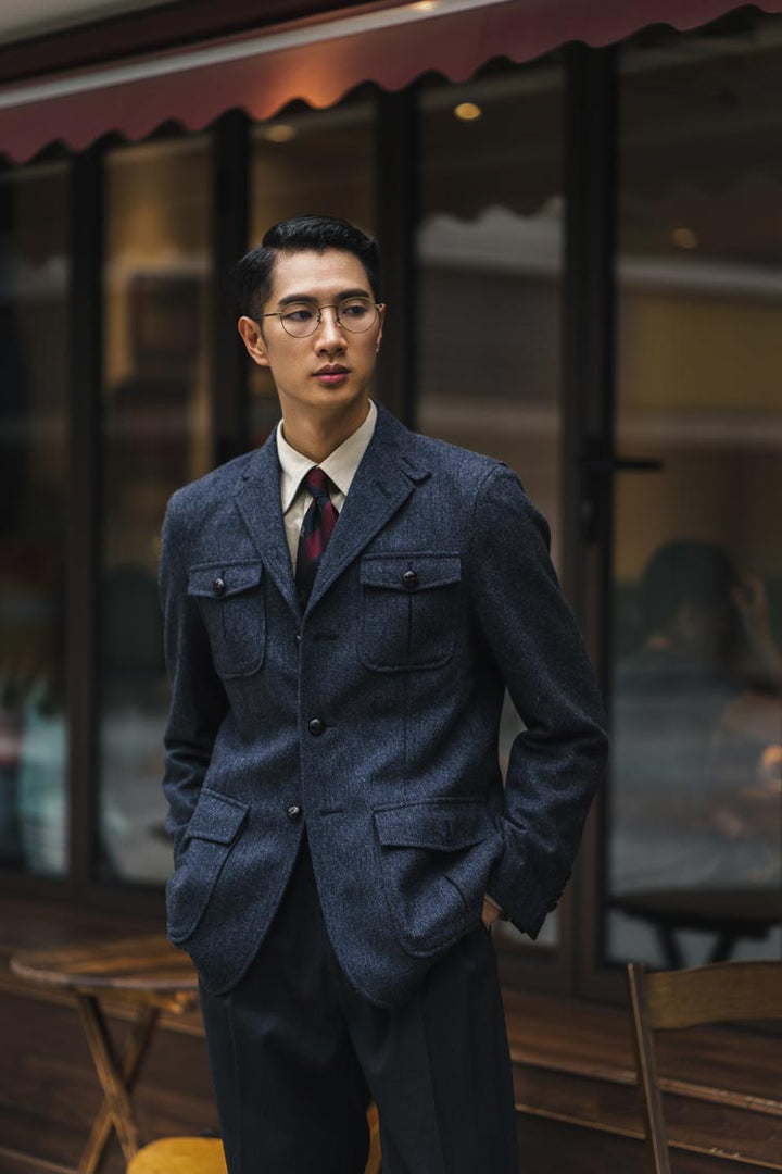 Herringbone Multi-Pocket Jacket