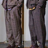 Labor Union Classic Plaid Wool Tweed Drawstring Trousers