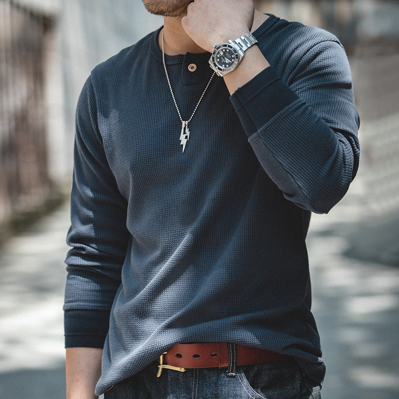 Henley Waffle Sweater