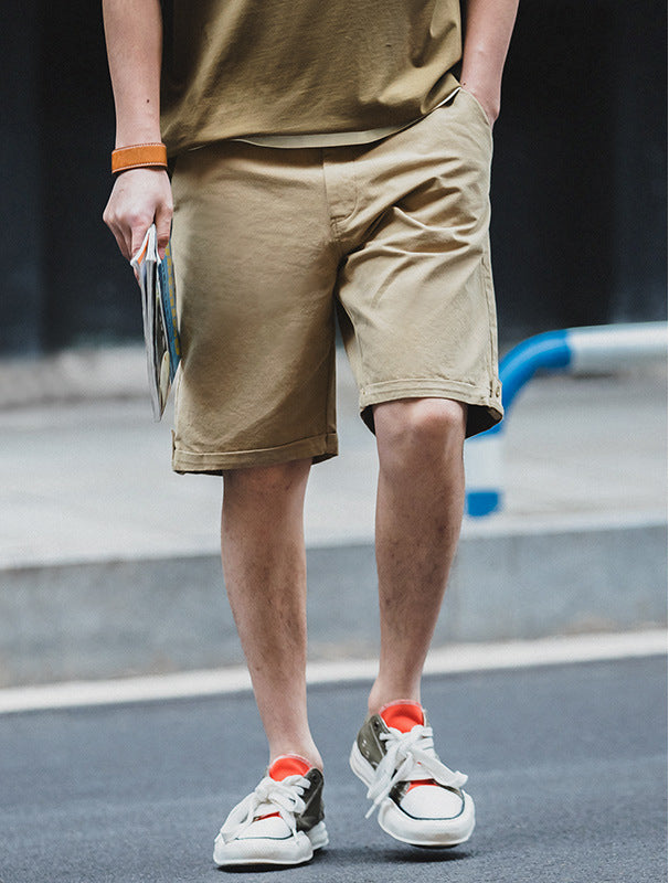 Washed Twill Casual Shorts