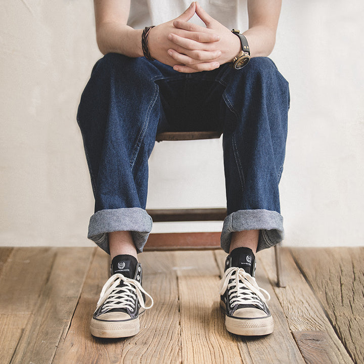 Dark Blue Wide-Legged Jeans