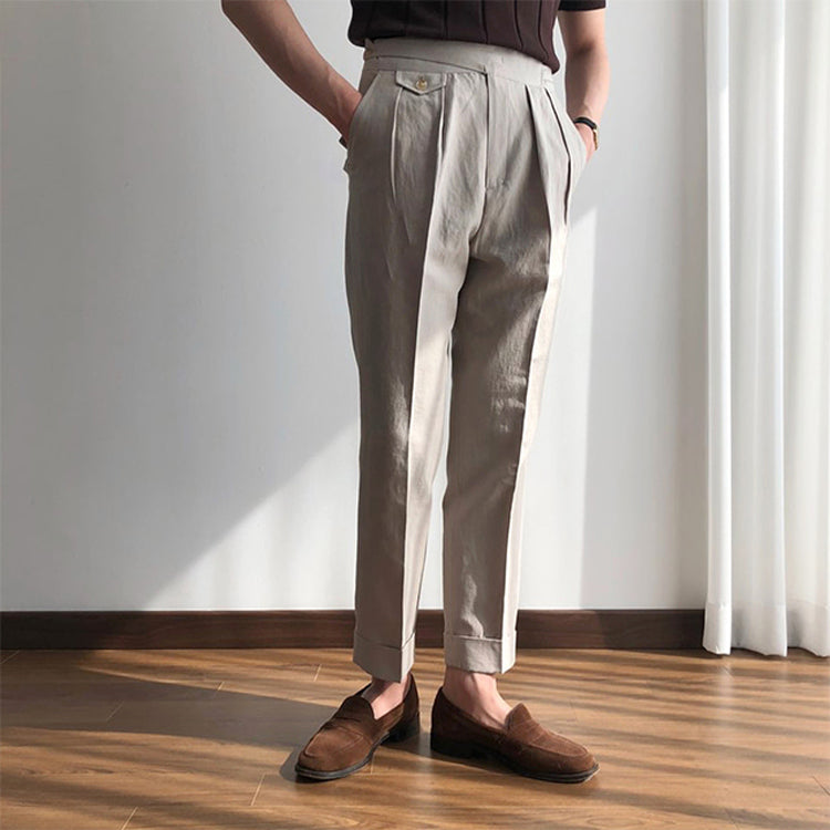 Cotton Slim-Fit Casual Pants