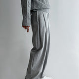 Cotton Composite Pants Loose Wide-leg Casual Fold Trousers