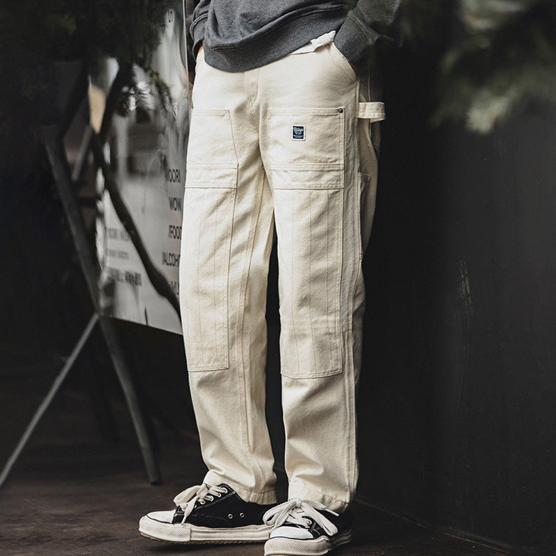 Beige Multi-Pocket Pants