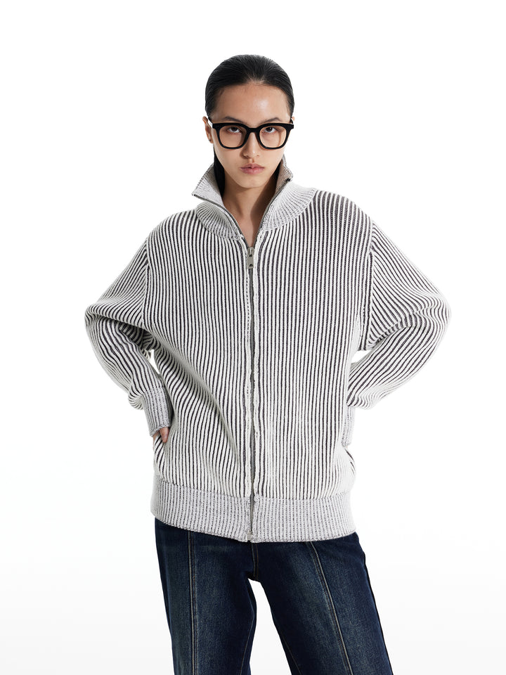 Knitted Cardigan with Zipper