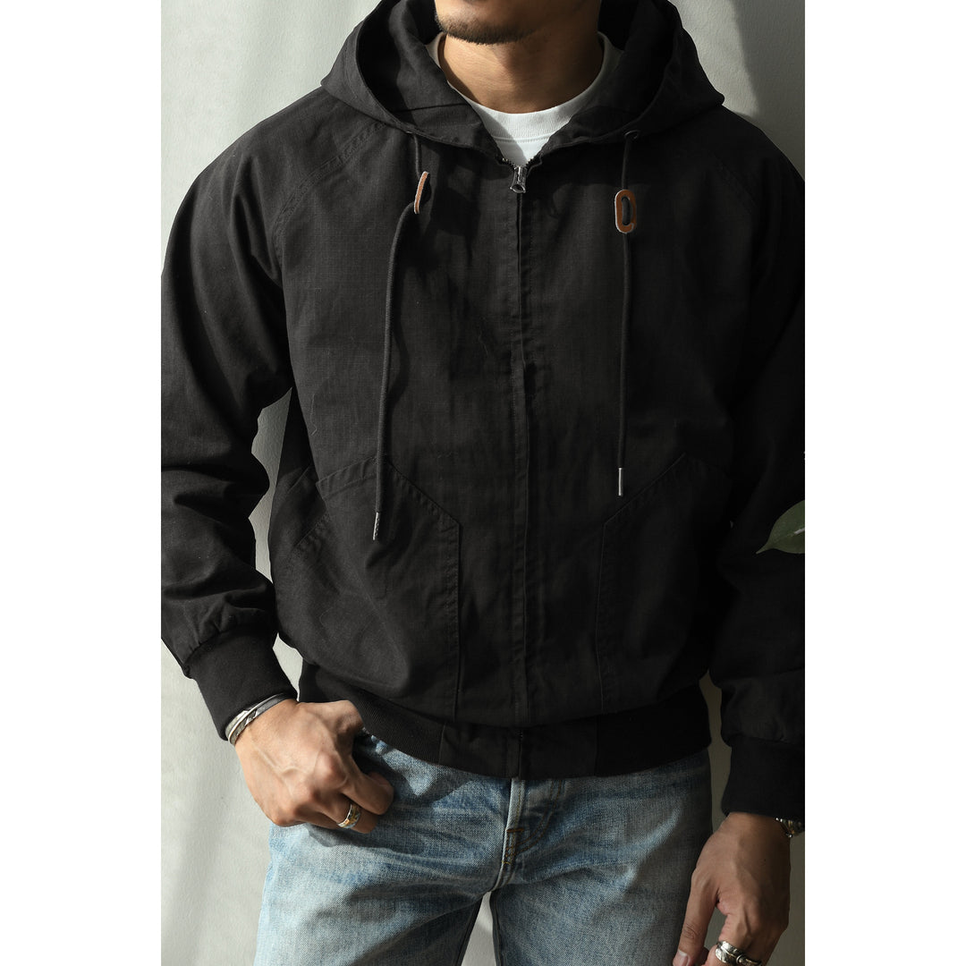 Zippered Cotton Hoodie