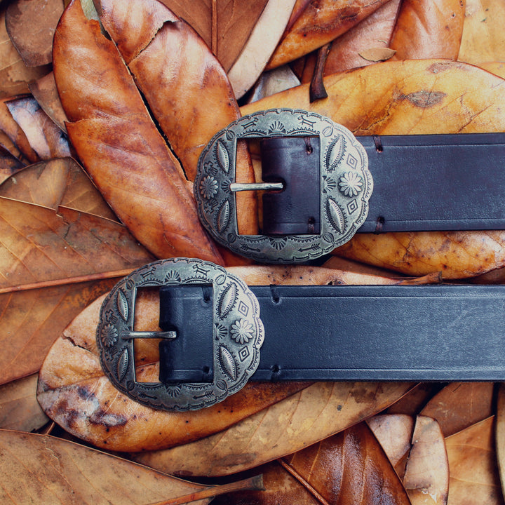 Cowhide Belt with Brass Buckle