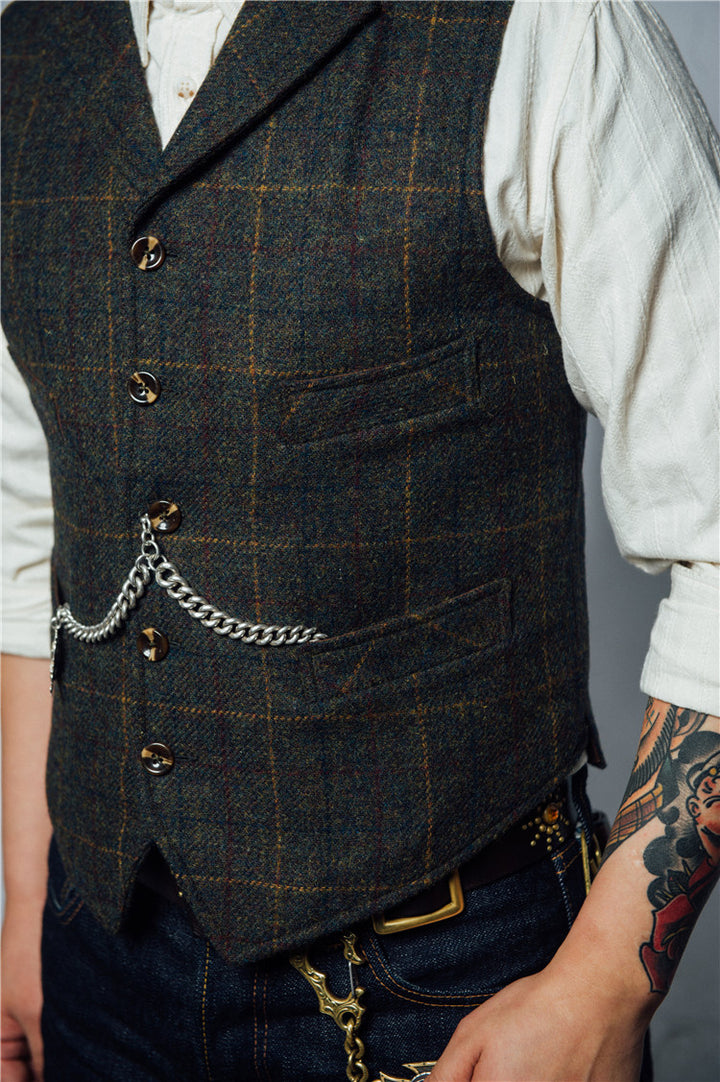 Plaid Tweed Vest