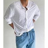Summer Linen Cardigan Solid Color Men's Jacket