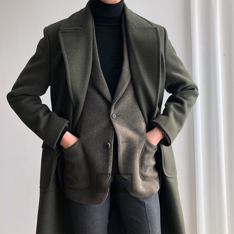 Wool Double-Breasted Polo Coat