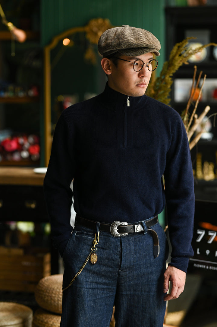 Wool Half Collar Pullover