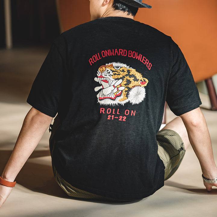 Tiger Head Embroidery T-Shirt