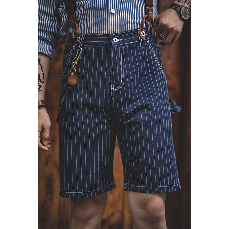 Denim Suspenders Shorts