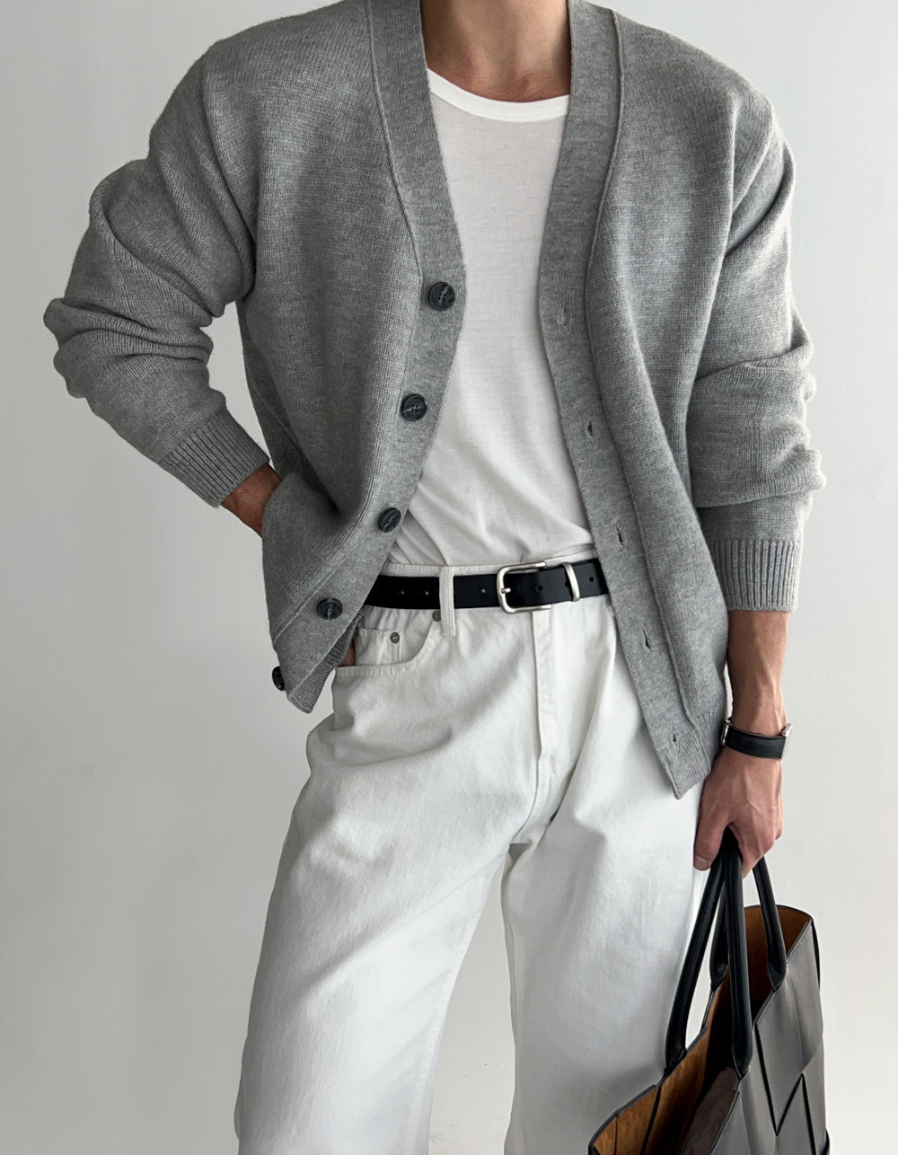 V-Neck Wool Cardigan