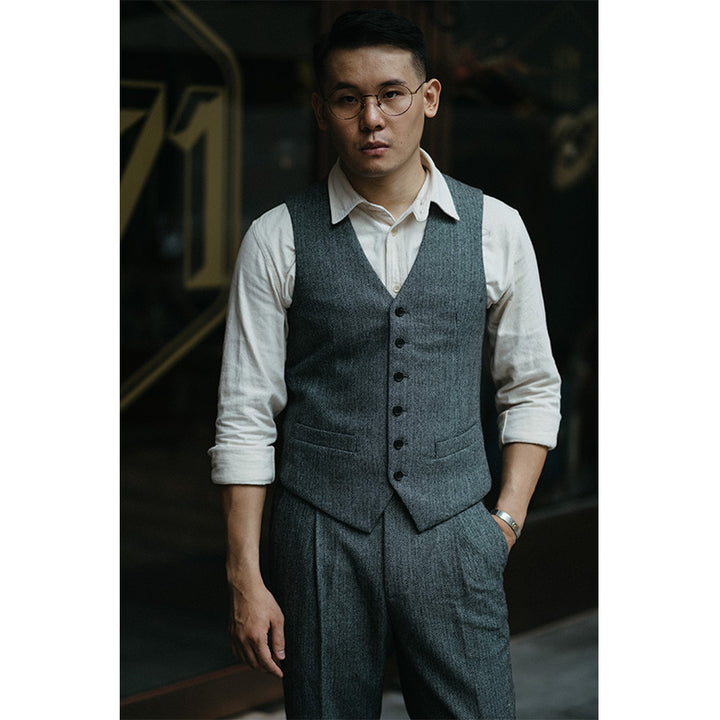 Herringbone Wool Vest