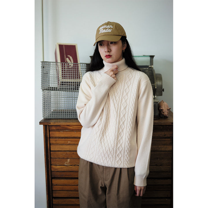 High-Necked Wool Pullover