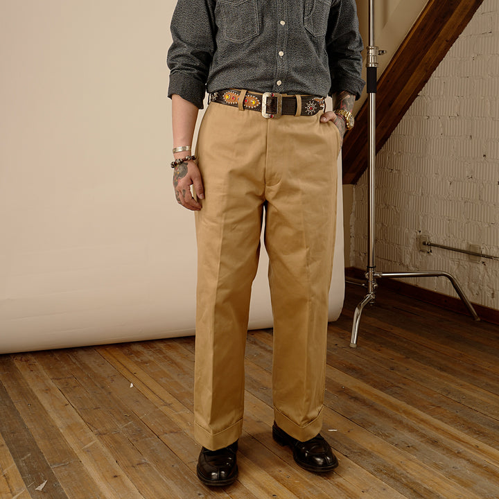 Rolled Khaki Trousers