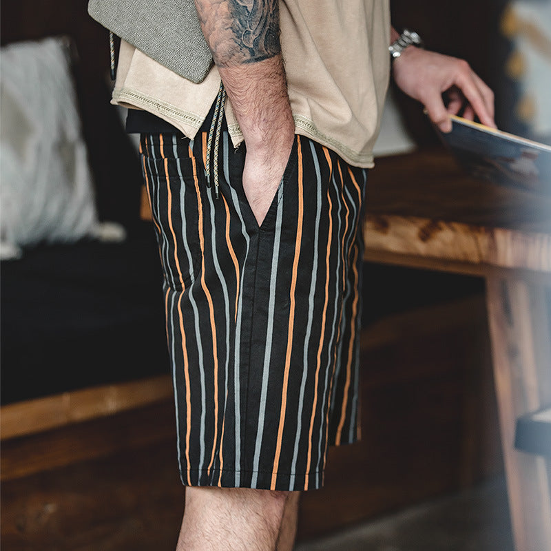 Striped Drawstring Shorts