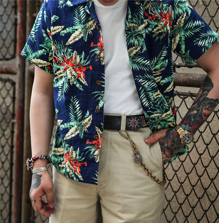 Bamboo Print Hawaiian Shirt