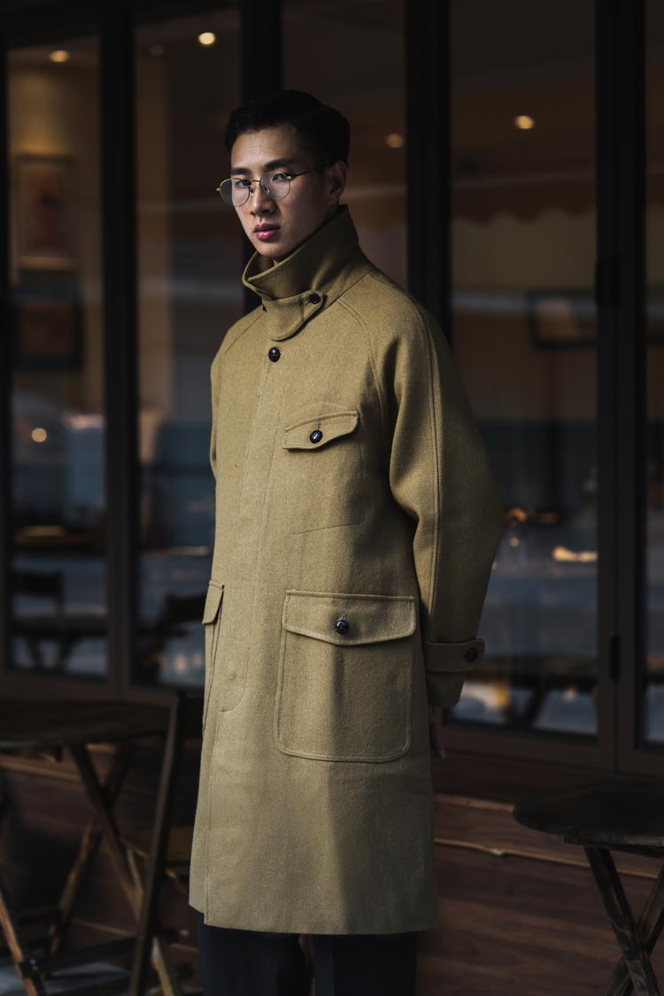 Woolen Balmacaan Coat