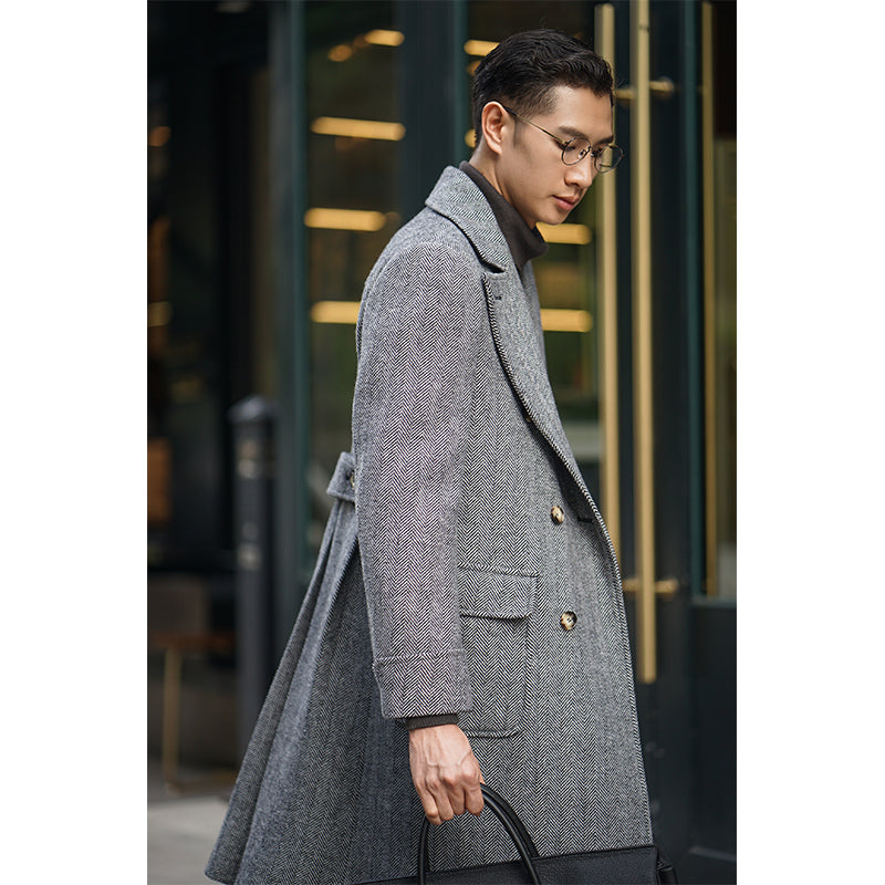 Tweed Herringbone Coat