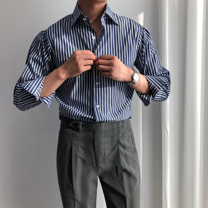 Retro Striped Slim Shirt