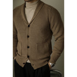Heavy Shawl Collar Cardigan Retro V-neck Sweater Jacket