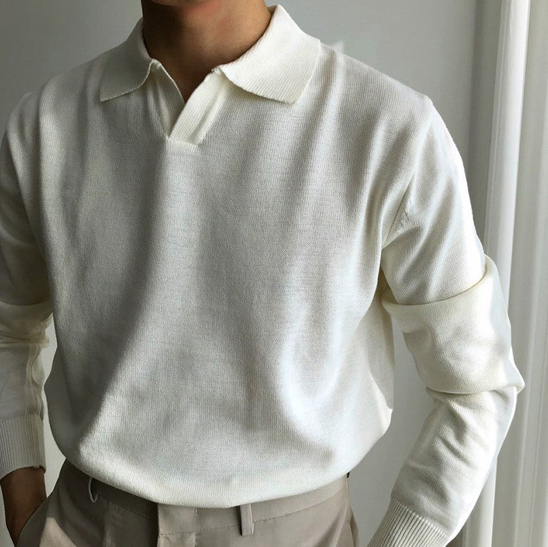 V-Neck Polo Sweater