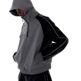 Black and Gray 3M Reflective PU Leather Sweater
