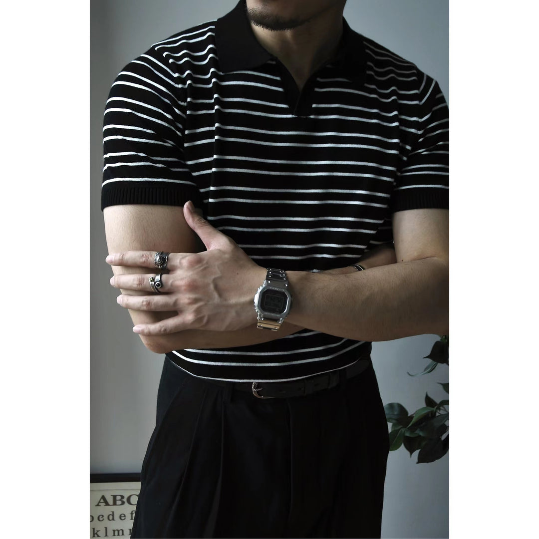 Striped Knit Polo