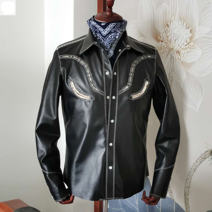 Embroidery Leather Shirt