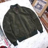 British Green Suede Leather Jacket Classic Design for Men
