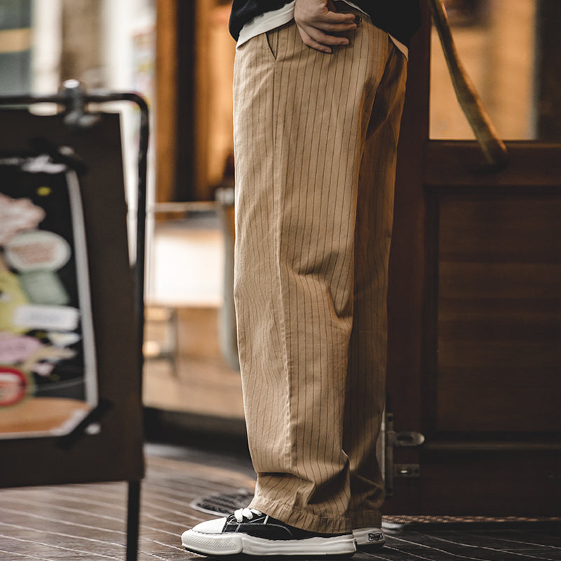 Striped Wide-Leg Trousers