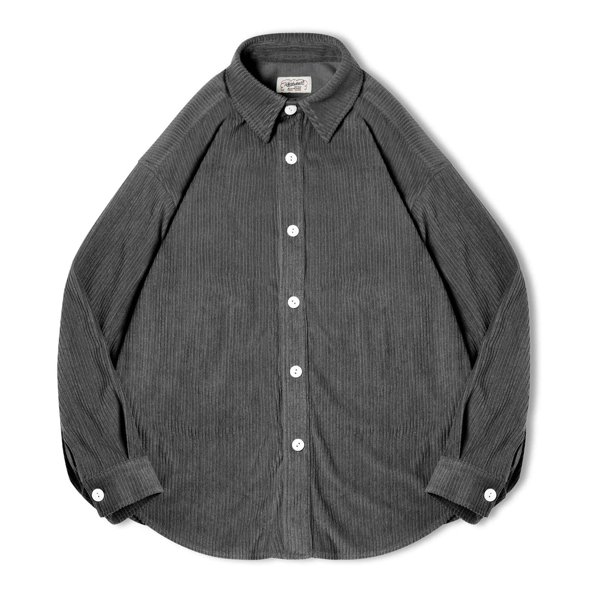Japanese Retro Jacquard Knitted Dark Gray Coat Shirt