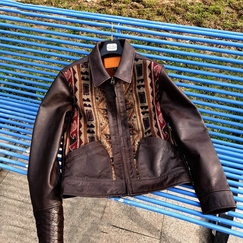 Stitching Cowhide Jacket