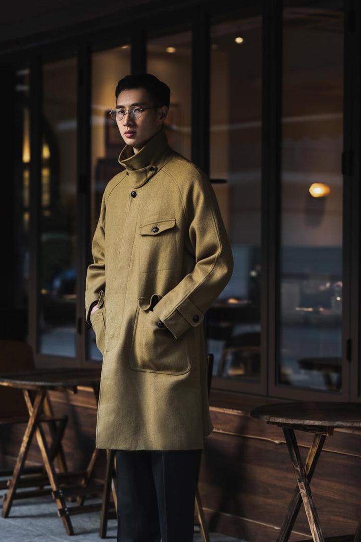 Woolen Balmacaan Coat