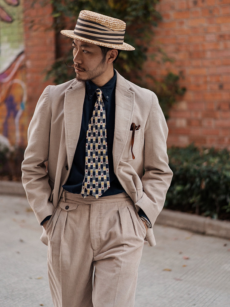 Retro Corduroy Single-breasted Suit