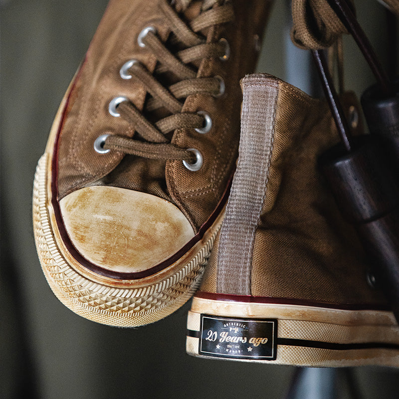 Washed Canvas High-Top Sneakers