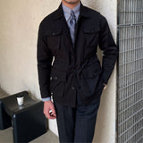 Solid Color Lapel Retro Personality Hunting Waist Coat