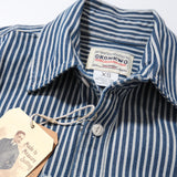 Vintage Vertical Stripe Workwear Long-sleeved Shirt