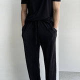 Handsome Stacked Drape Pleated Wide-leg Pants