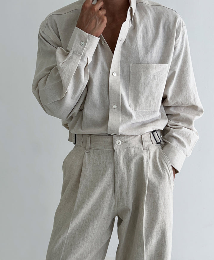 Thin Solid Linen Shirt