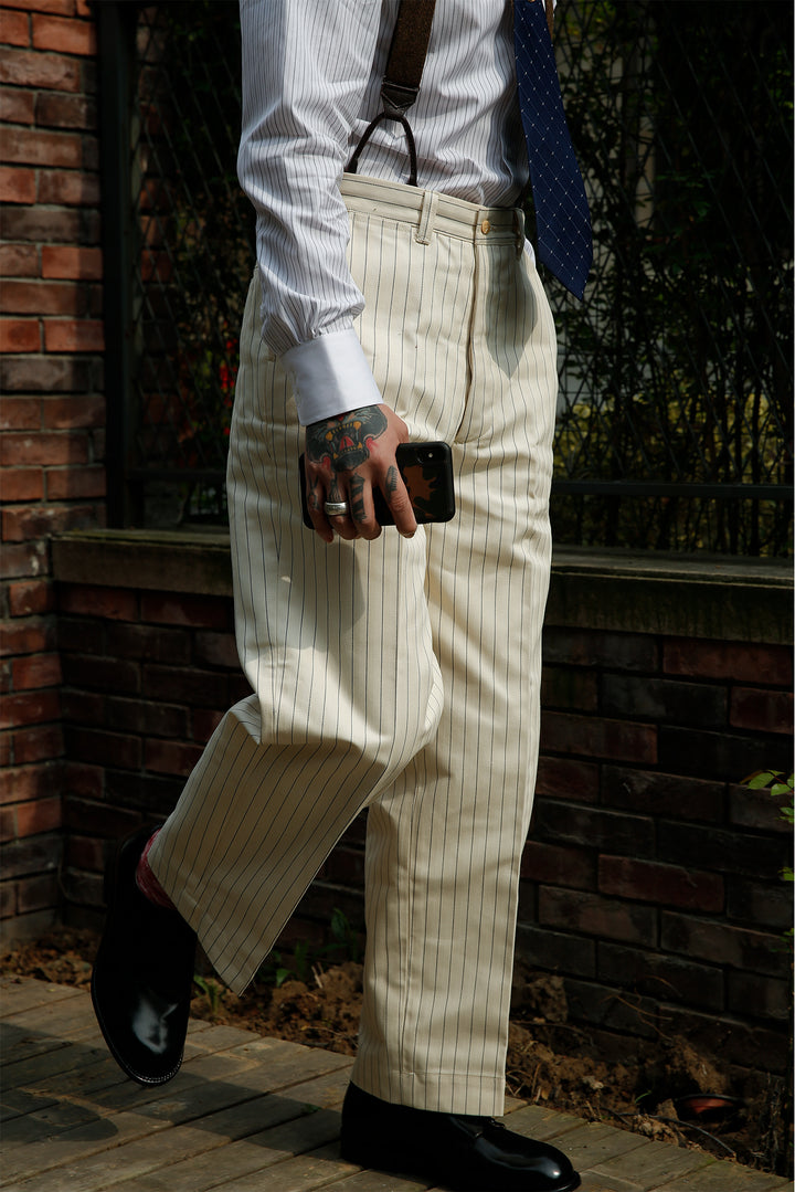 Striped Wide Leg Trousers