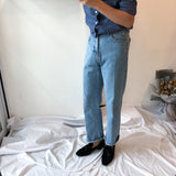 High-waist Mid-pleated Small Straight Jeans