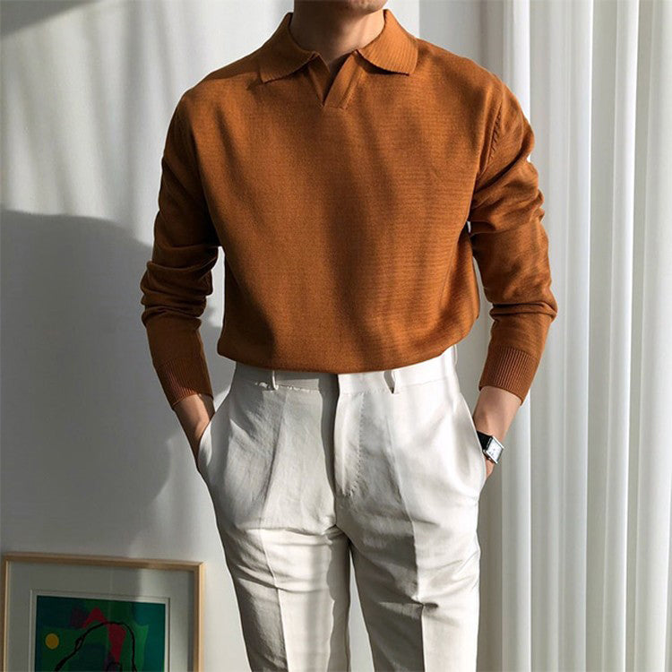 V-Neck Polo Sweater