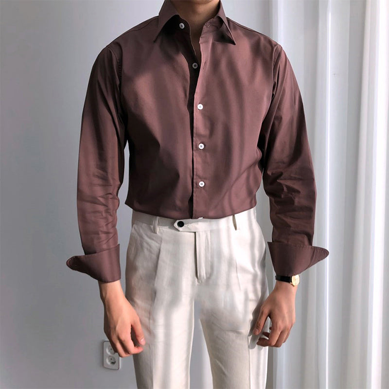 Dark Red Cotton Shirt