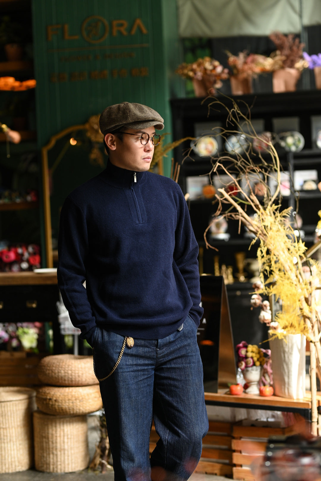 Wool Half Collar Pullover