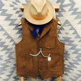 American Retro Mix And Match Heavy Wool Tweed Vest